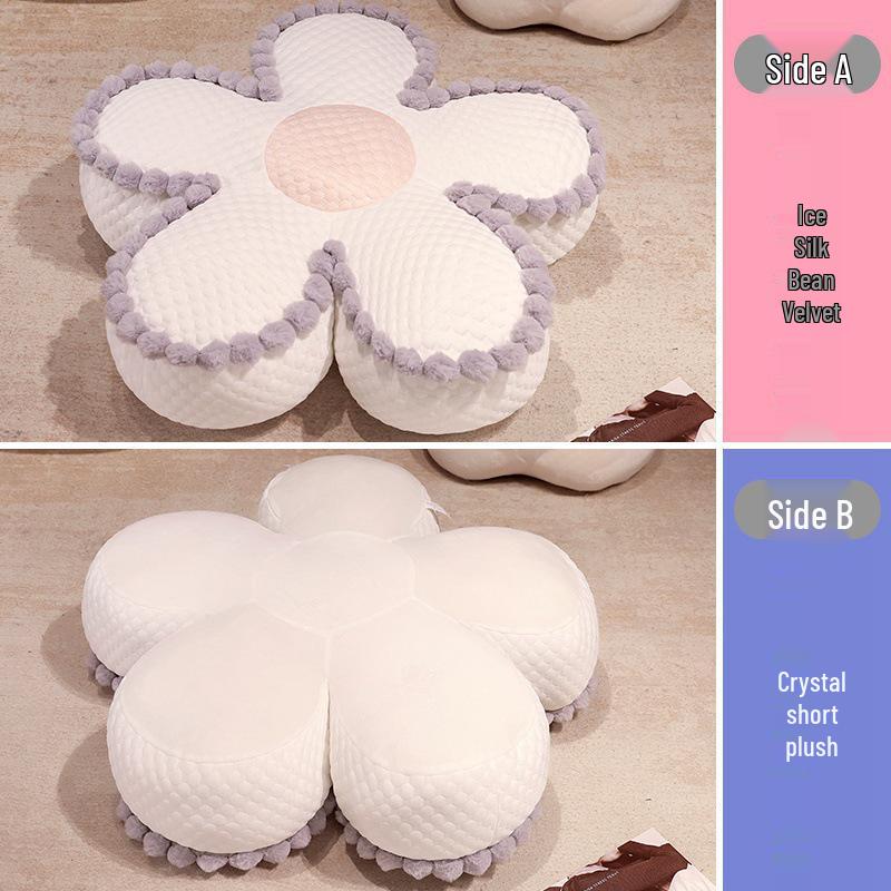 Ins-Style Eisseide Samt Blumen Pouf & Sitzkissen