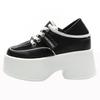 Fashion 11cm  Cow Genuine Leather High Brand Autumn Spring Chunky Sneakers Females Casual Ladies Vulcanize Women Platform Designer