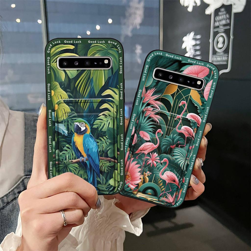 Shockproof Silicone Phone Case For Samsung Galaxy S10 5G/SM-G977N Soft Case Cover Cute Anti-knock Card Slot Back Cover