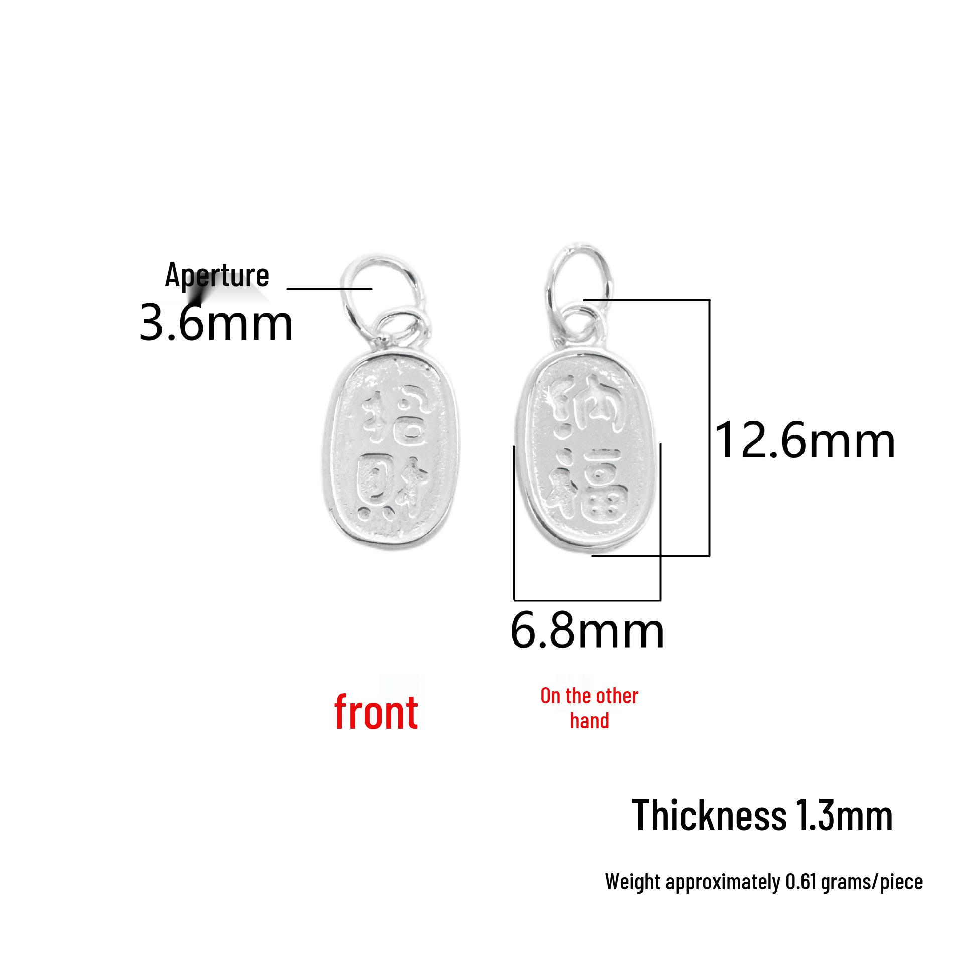 Sterling Silver Wealth  Fortune Charm Pendant for DIY Jewelry: Crystal Bracelet, Necklace, and Rope Weaving Accessories Pure Silver 999