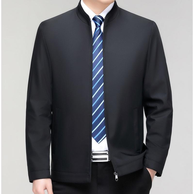 New Men's Jacket Spring and Autumn Jacket Middle-aged High-end Business Casual Jacket Dad Lapel Top