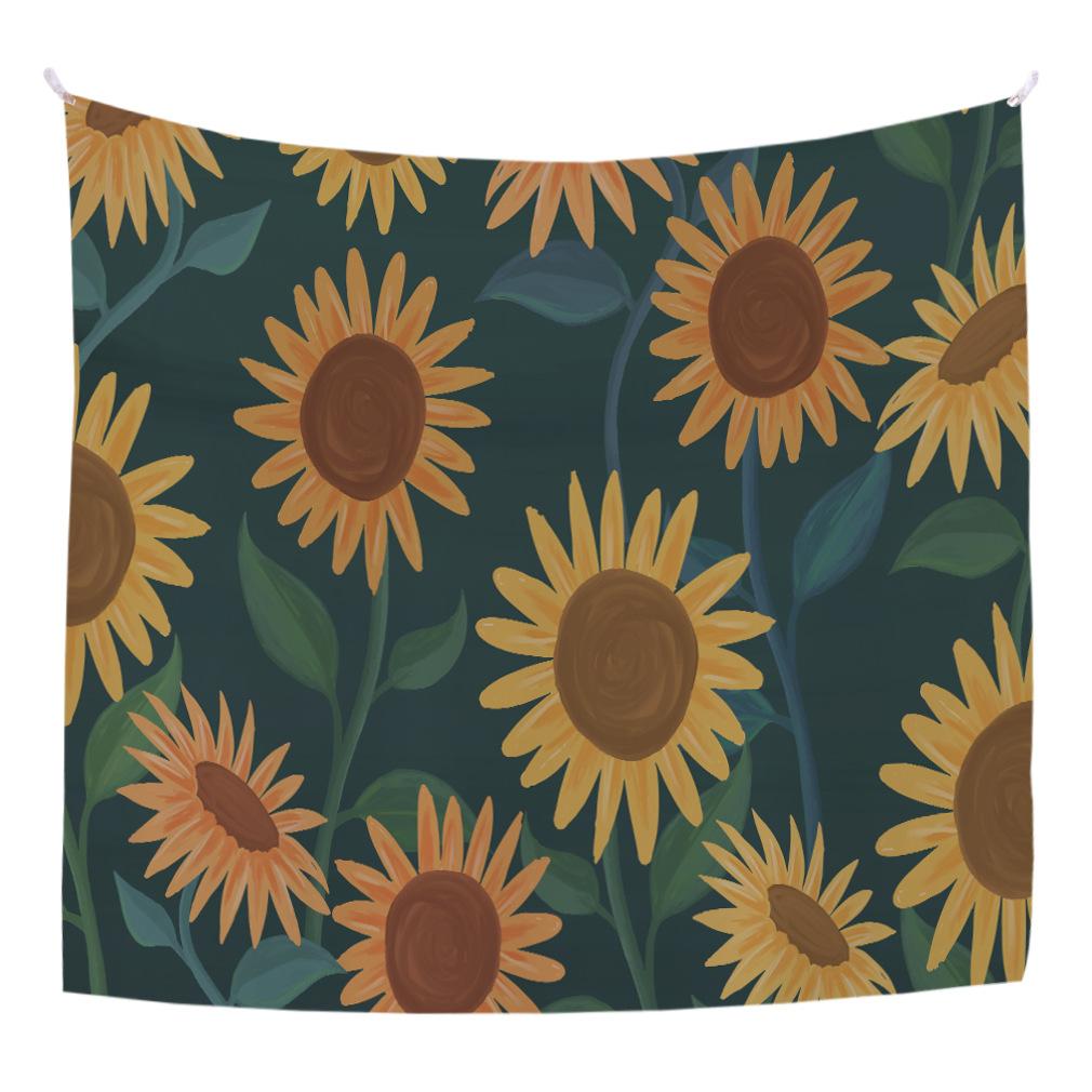 Sunflower Hanging Cloth Background Cloth Bedroom Decoration Cloth Room Headboard Wall Hanging Living Room Hanging Blanket