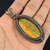 Bumblebee Jasper Pendant, 999 Copper Wire Wrapped Gemstone Jewelry, Handmade Pendant, For Mother Day