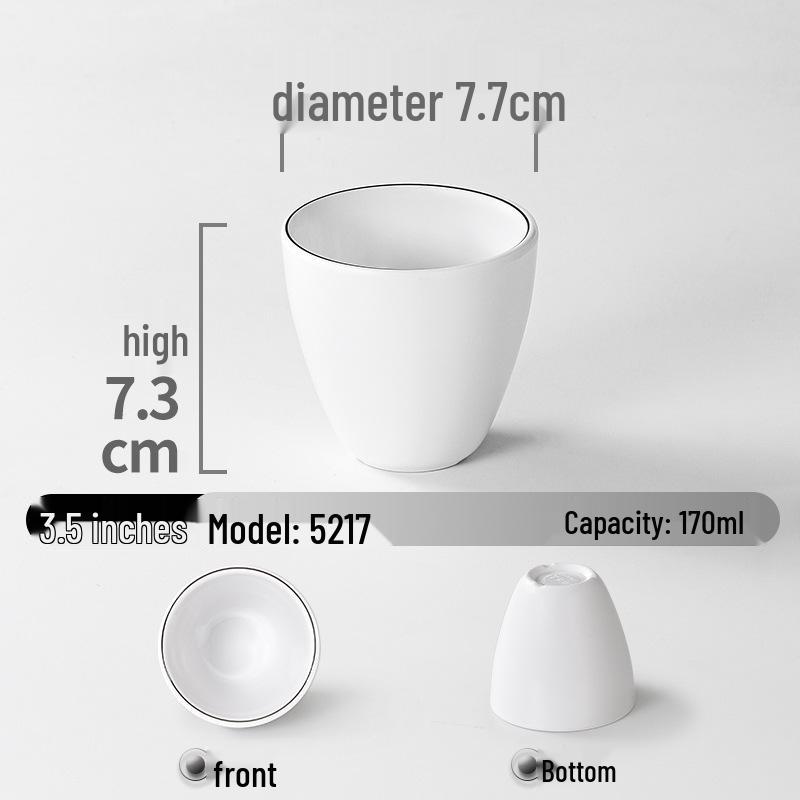 Drop-Proof Melamine Resin Cup - White Porcelain-Style Plastic Tea Cup for Restaurants & Hotels