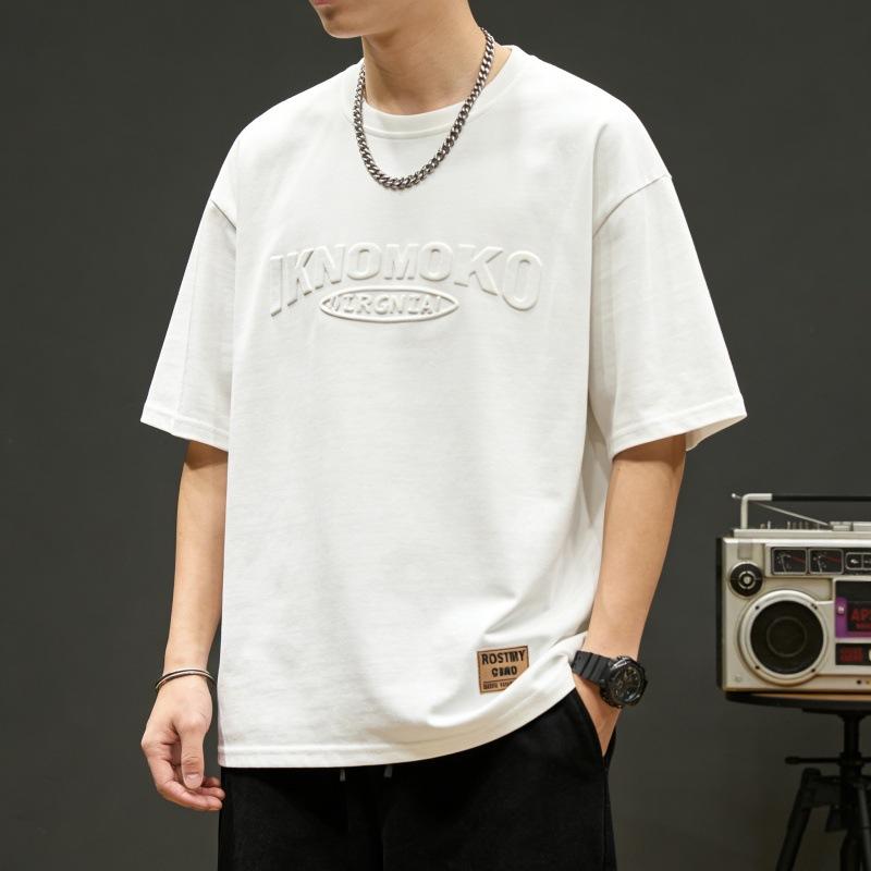 New Summer Short Sleeve Loose Tops Trendy Fashion Versatile Men's T-Shirt