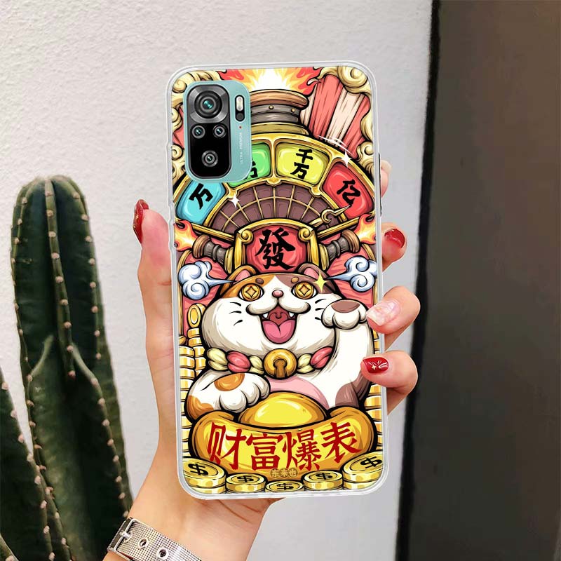 Lucky Cat Maneki Neko Japanese For Xiaomi Redmi Note 14 13 12 11 Pro Plus Phone Case 14S 12S 11S 11E 11T 10S 10 9S Fundas Cover