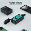 Motorcycle USB + Type-C Charger QC3.0 Fast Charger with Voltmeter Power Switch