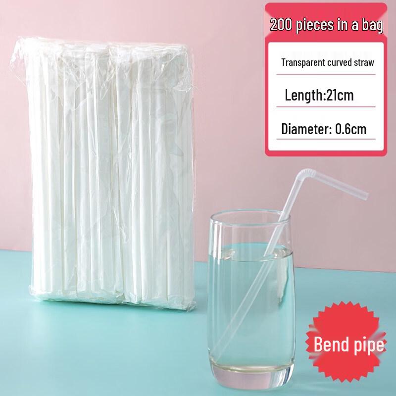 ZISIZ Individually Wrapped Disposable Plastic Straw