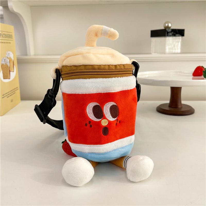 New Plush Bag Cartoon JK Girl Student Cute Burger Cola Children's Shoulder Messenger Bag