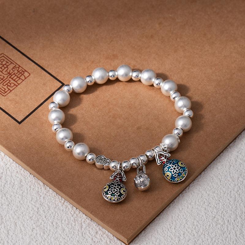 Coiled Broken Silver Bracelet, Gold-Swallowing Beast Handmade Braided Rope Bracelet, Adjustable Safety Hand Rope Lucky Jewelry