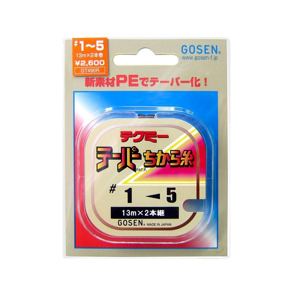 GOSEN Techmy PE Taper Leader 13m x Line, 2-piece, Red, 1.0-5 (GT-490R) красный