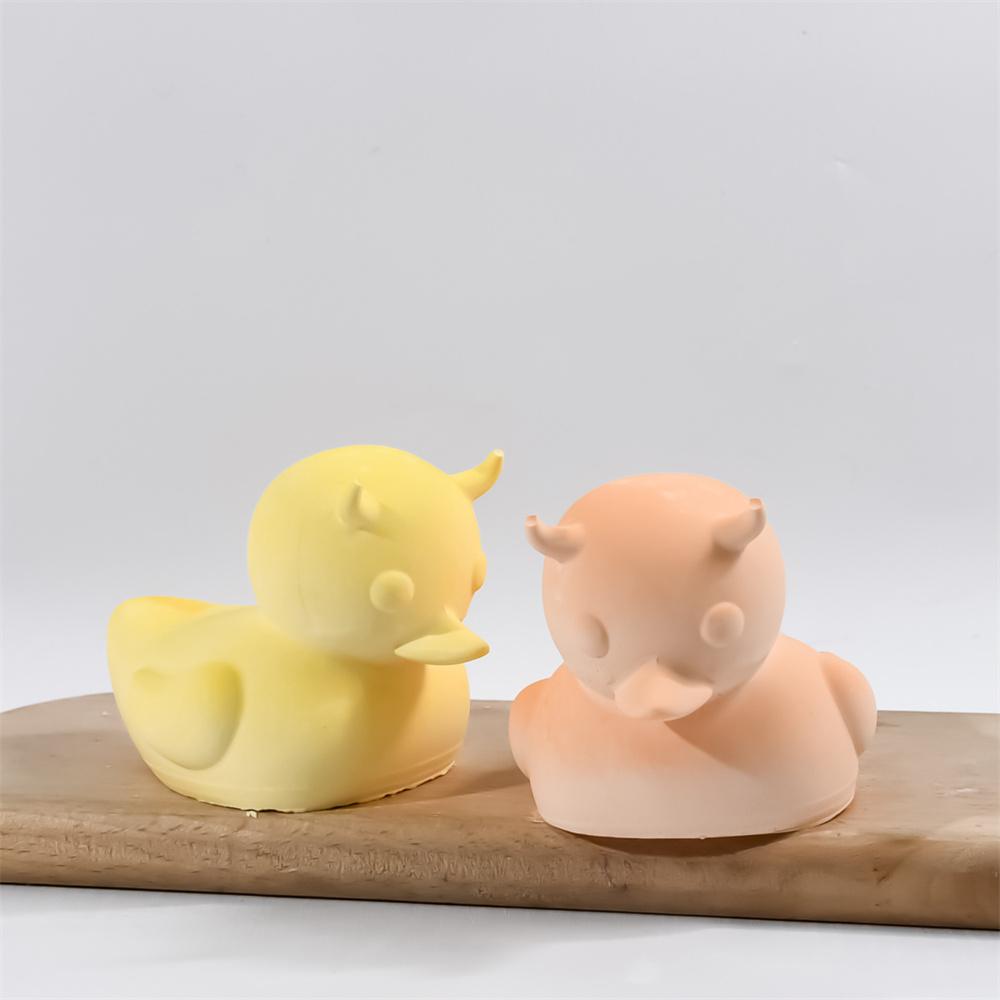 3D Kuhhorn Ente Silikon Kerzenform Gipsherstellung Tierharzform Backzubehör DIY Aromatherapie Seife Kerzenformen
