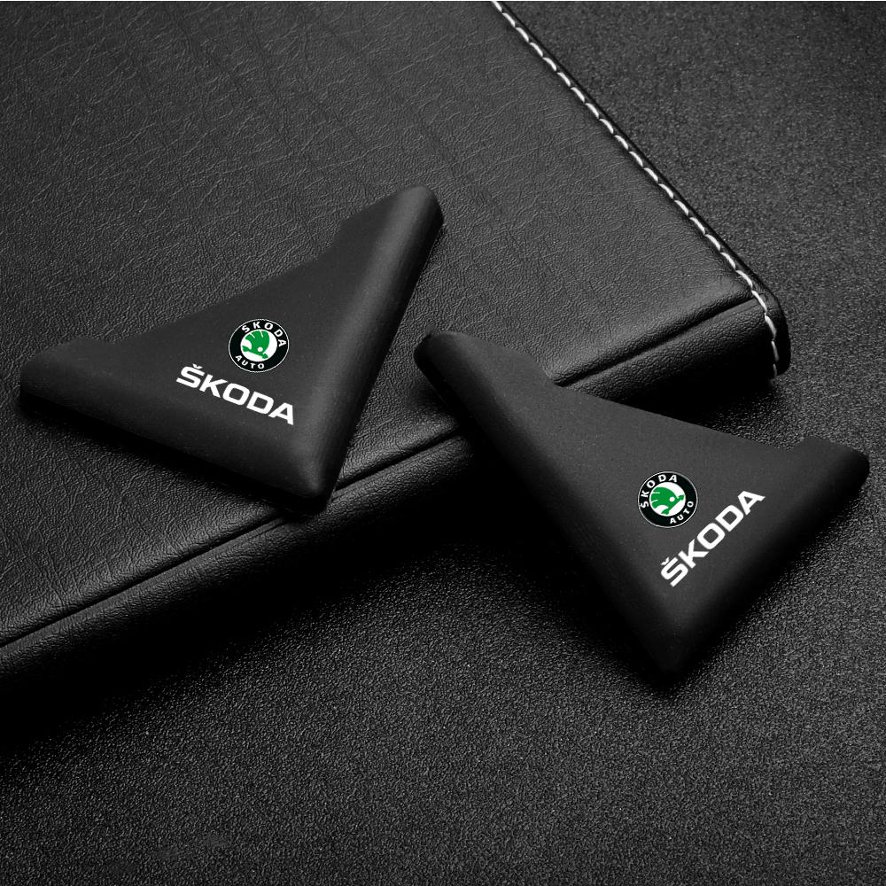 KSDQ3 2Pcs Car Door Corner Silicone Anti-Scratch Protection Accessories For Skoda Kodiaq Octavia Fabia Karoq Enyaq Kamiq Superb Scala