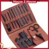16 pezzi in acciaio inox set di strumenti per la cura delle unghie tagliaunghie kit per manicure e pedicure per modellare le sopracciglia