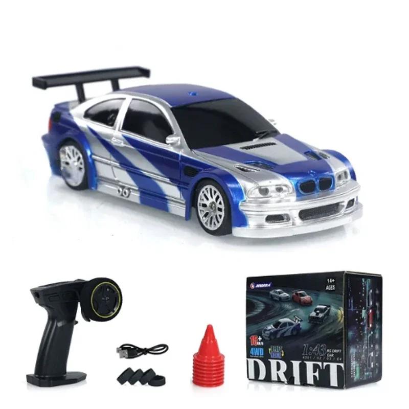 2,4G RC Drift Car 1/43 4WD Fjernkontroll Bil Høyhastighets Firehjulstrekk Radiostyrt Mini Racing Bil Modell Gutt Lekegave Gave