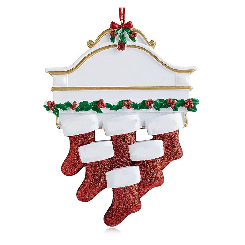 Christmas Resin Creative Stockings Family Nameplate Diy Christmas Ornament For Decor Home