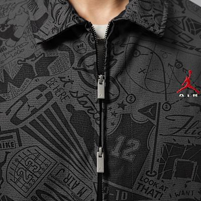 Men's Jordan Jackets Men's Black Gray Color Lapel Moderate