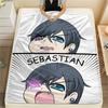 1PC Black Butler Print Flannel Blanket, High Quality All Seasons, Home Decor, Warmth and Comfort, Perfect for Christmas Gifts