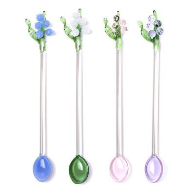 Átlátszó Kis Méretű Teáskanál Éttermi Evőeszköz Sókanál Harangok Orchideák Virág Keverőpálca Kanál Kávé Keverőkanál Konyha