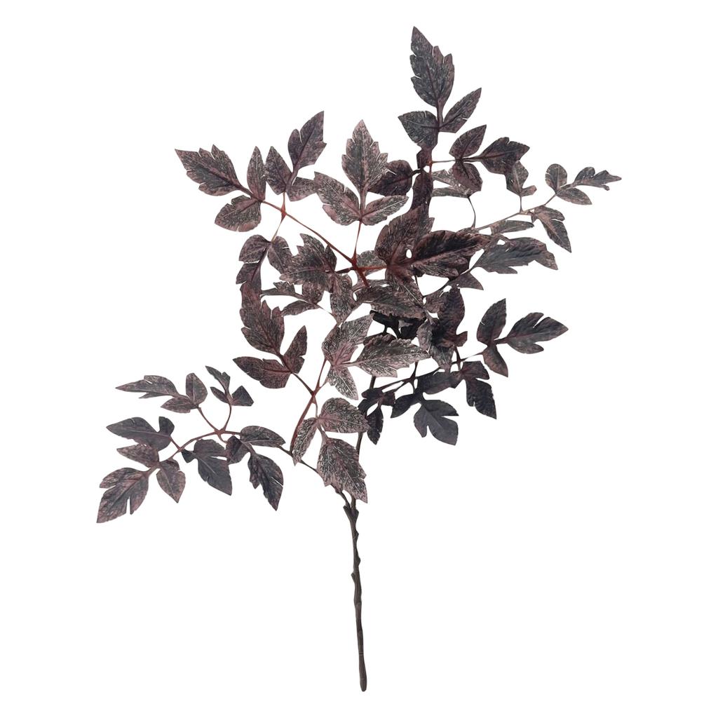 Artificial Cimicifuga Leaf Spray,  Faux Fall Branch With Long Stems For Vase, Thanksgiving Centerpiece Halloween Decor