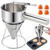 B97A-Stainless Steel Funnel Cake Dispenser With Stand Squeeze Handle,For Pancake Batter- Cupcake Compatible Maker Tool