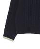 BEYOND CLOSET [Collection Line] Hockney Color Palette Fisherman Wool Knit Navy