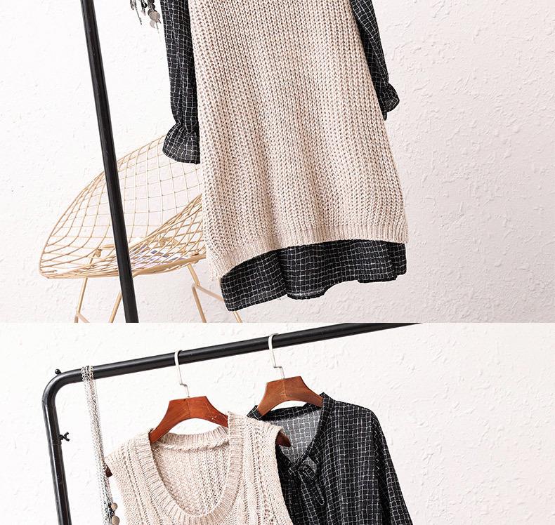 Women's V-Neck Sweater Vest & Knitted Top Set - Mid-Length, Thickened, Korean Style, Sleeveless for Autumn/Winter 2024