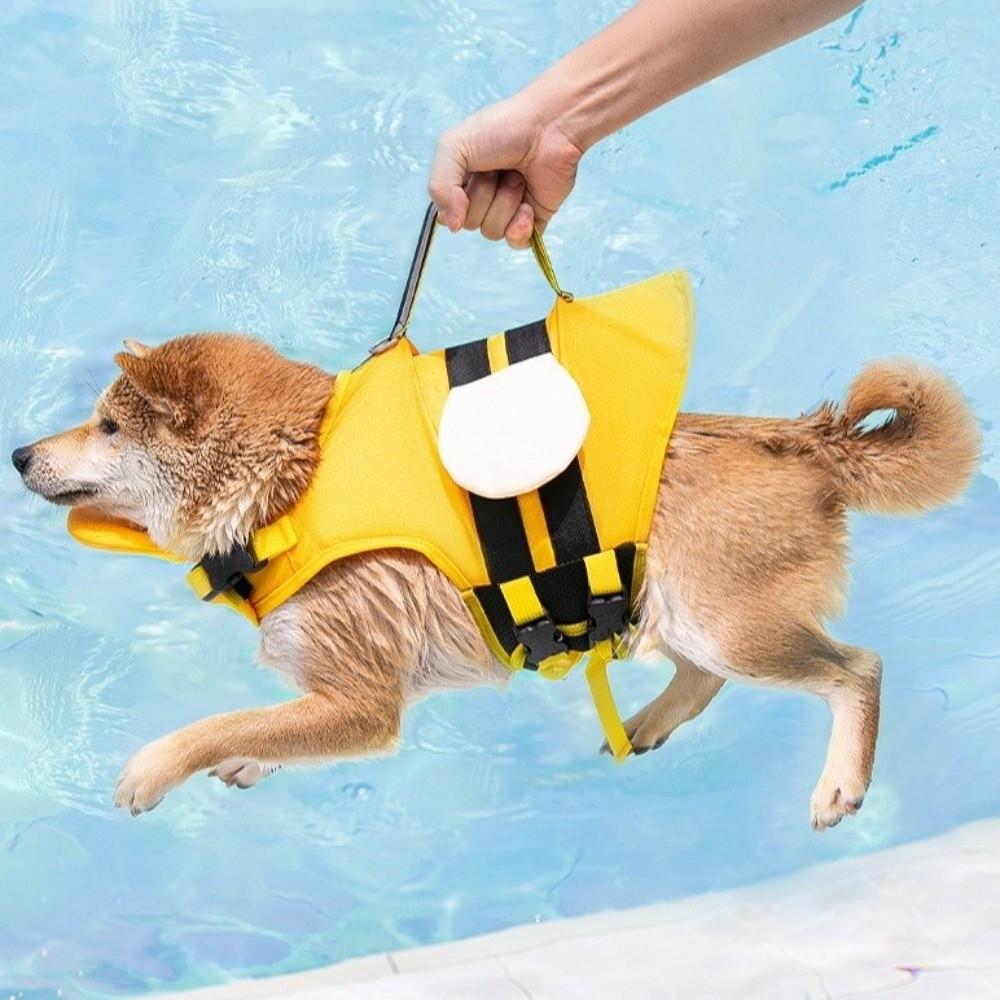 Adjustable Dog Life Jacket Cartoon Dog Swimming Suit Pet Life Vest Dog Surfing Clothes  Pool Party