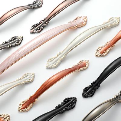 Cabinet Pull Kitchen Cupboard Door Draw Handles Knobs Vintage European Style Aluminium Alloy Furniture Cabinet Hardware with Screw