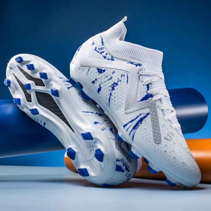 Xiyin football shoes men's high-top spikes artificial grass teen students sports shoes women
