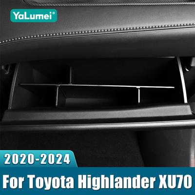 For Toyota Highlander XU70 2024 ABS Car Center Co-pilot Glove Box Interval Storage Partition Organizer Tray