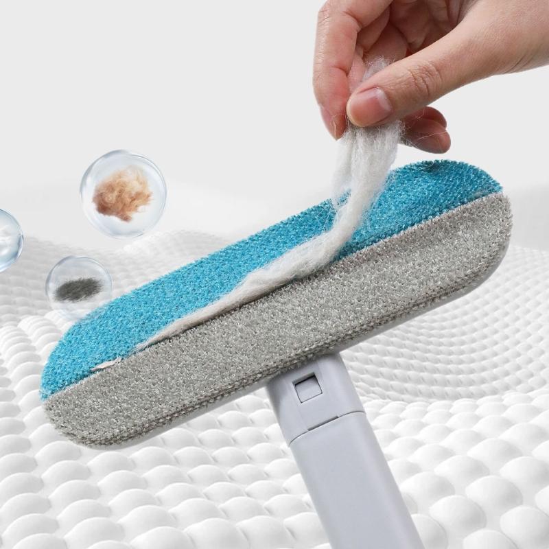Double Direction Bristle Cleaning Tool Long Handle Design For Effortlessly Pet Hair Pickup On Various Textured Surfaces