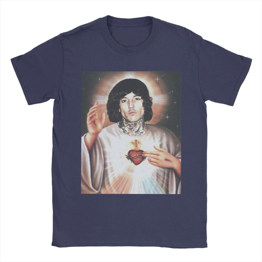 Saint Oli Sykes Brings Me the Horizons BMTH T-Shirt für Herren, tolles T-Shirt aus reiner Baumwolle, Kurzarm, Größen 4XL und 5XL
