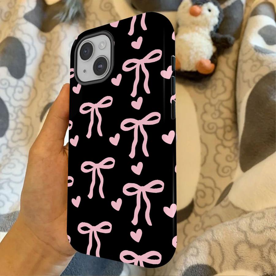 Cute Pink Heart Bow Soft Cover Capa Phone Case for Xiaomi Redmi Note 14 4G 14 Pro Plus 5G