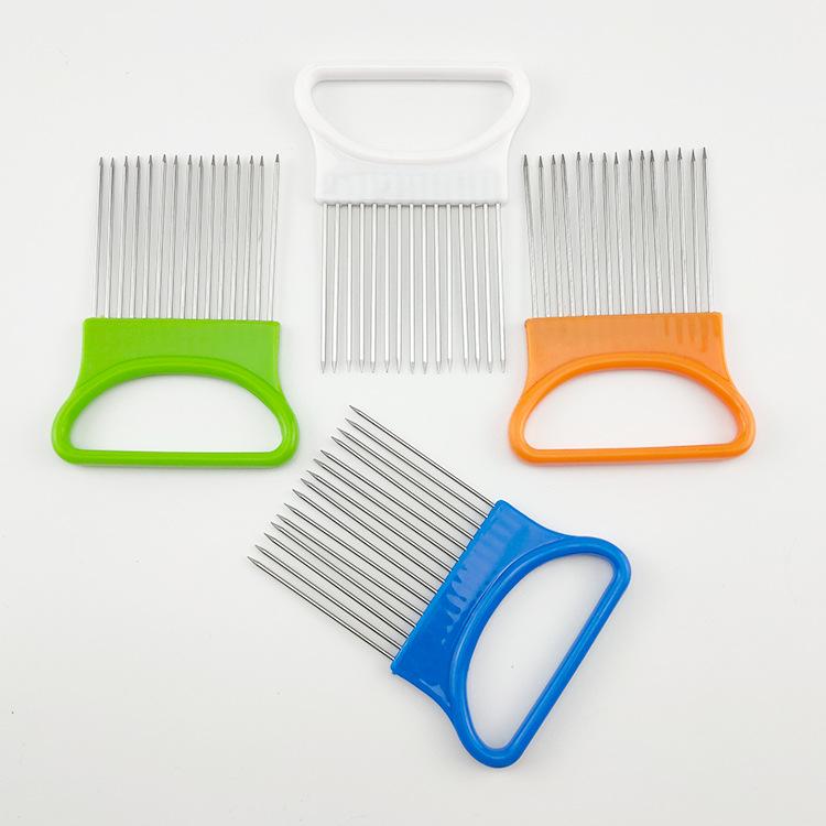 Stainless Steel Multifunctional Onion Holder & Cutter Kitchen Tool