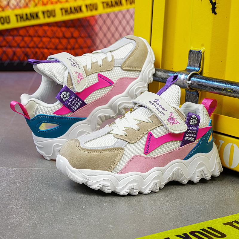 

Children s Fashion Four Seasons Breathable Casual Shoes Kids Running Sandal Students Girls Trending Comfortable Gym Sneakers 40 бежевий