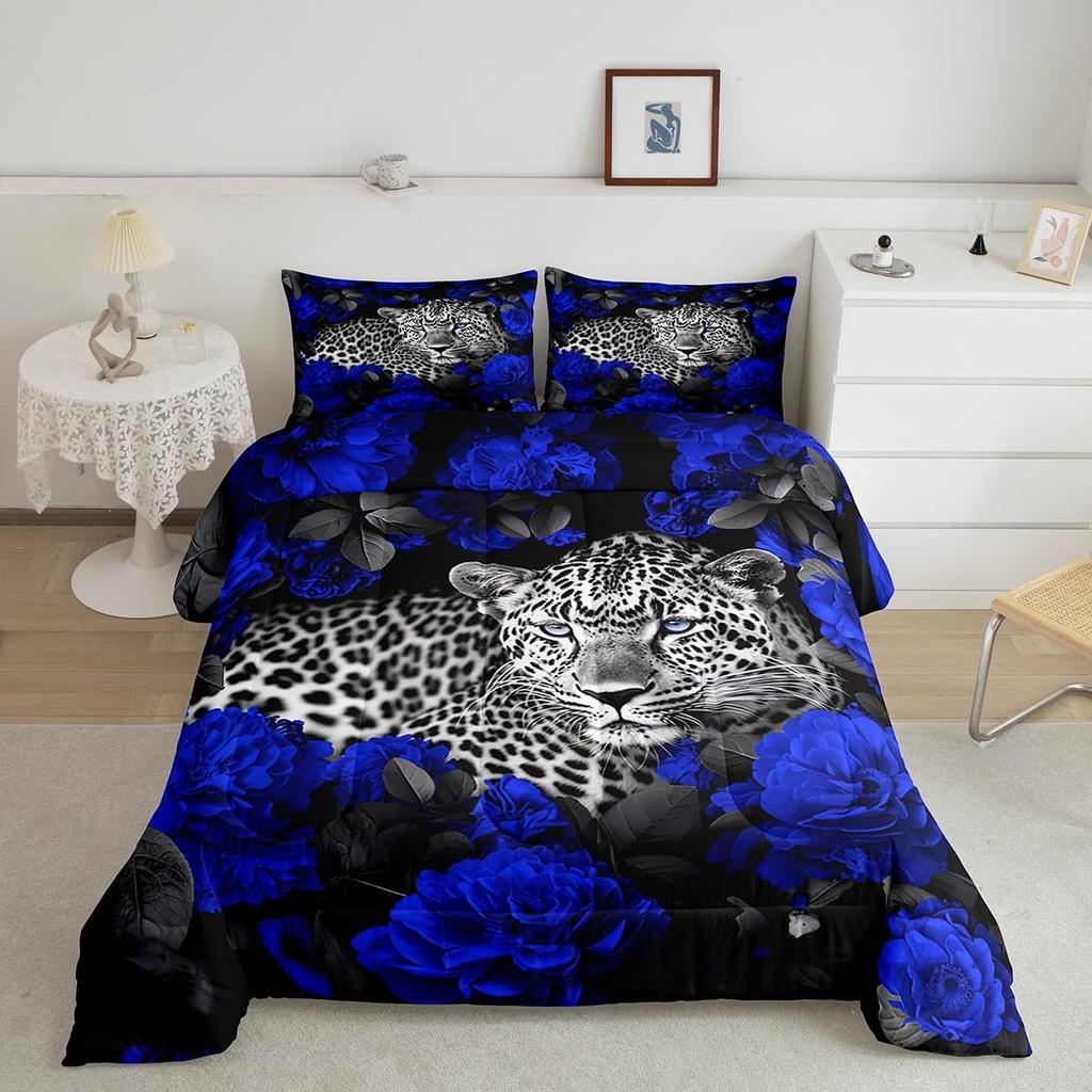 Erose Set Biancheria da Letto Stella del Texas Occidentale Sposa Trapunta Bandiera Americana Retrò Vintage Regali per Uomo Cowboy, Trapunta Patchwork Bianco Rosso e Blu Se