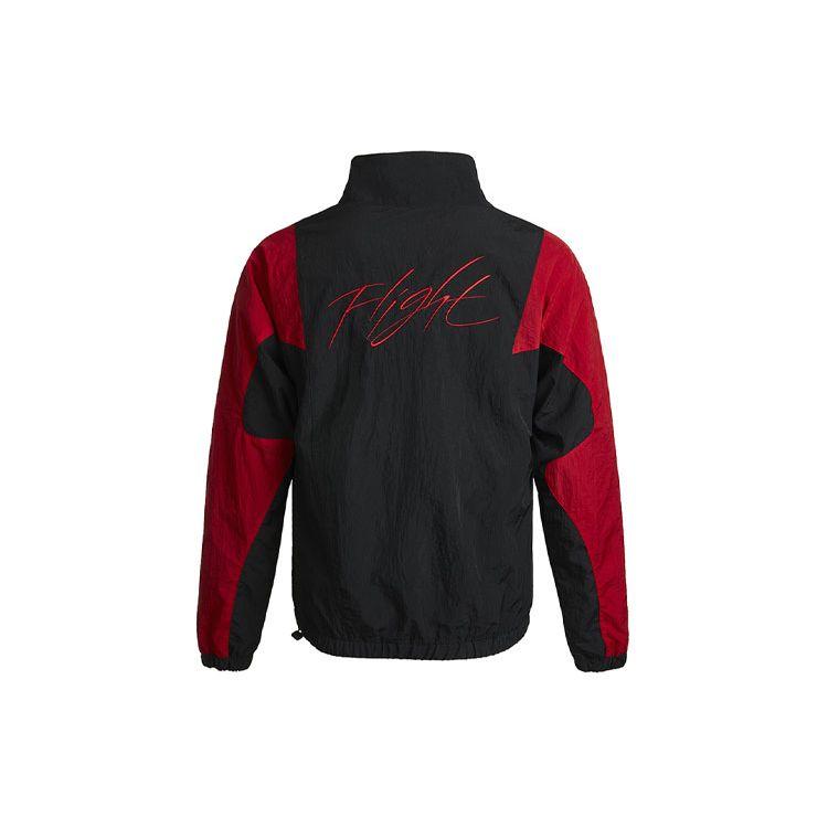 Jordan Flight Spliced Casual Sport Jacket with Stand Collar Men Jackets Black CV3151-010