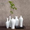 Thin-Walled Translucent White Ceramic Vase, Zen Style, Antique Chinese Plum Blossom Ornament for Living Room Decor.