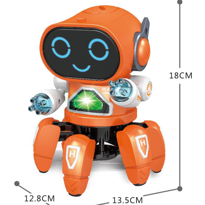 Electric Luminous Six-Claw Singing and Dancing Robot Fish Toy for Kids