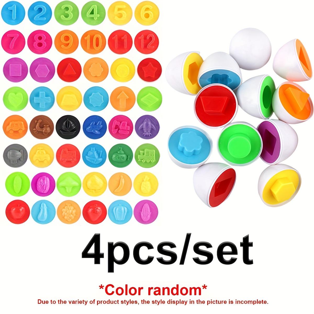 

4pcs Plastic Twisted Eggs Paired Smart Eggs 3D Vegetables Fruit Number Geometry Traffic Puzzles Math Game Jigsaw Birthday ZSY