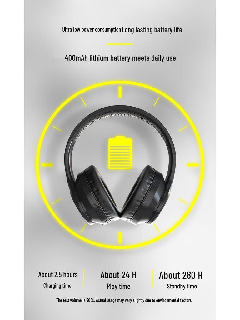 BH-188 Бездротові накладні навушники Bluetooth V5.3 - Довгий час роботи від батареї, Складаний дизайн