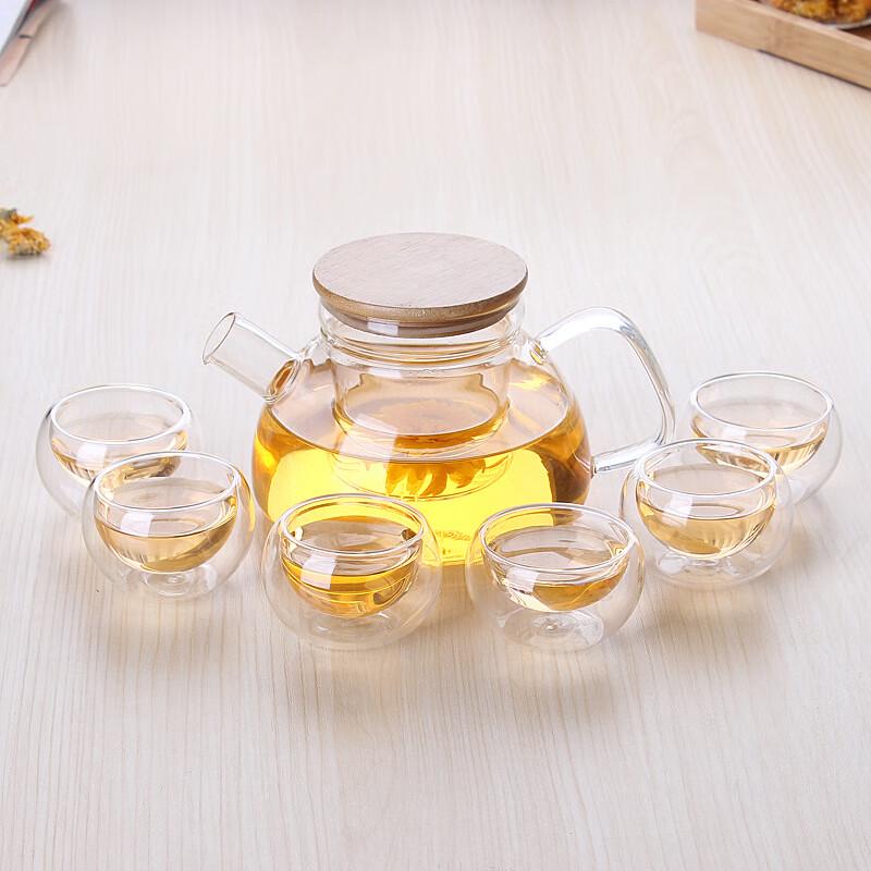 Shangqi Thickened Heat-Resistant Glass Teapot with Bamboo Lid & Infuser