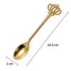 6pcs Coffee Spoon Zinc Alloy Vintage Crown Fan Design Stirring Spoon Cake Dessert Ice Cream Scoop Sugar Honey Teaspoon Set