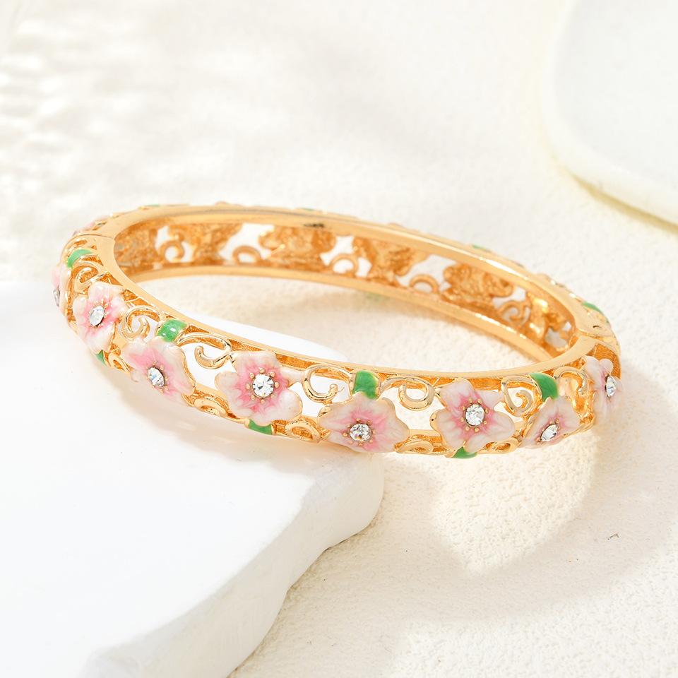 New Cloisonné Fashion Ethnic Style Enamel Hollow Filigree Plated Bracelet