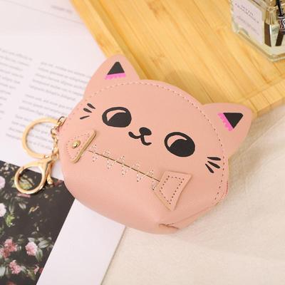 Cute Cartoon Cat Coin Bag Portable Earphone Storage Bag Small Square Bags Money Change Pouch Keychain Pendant