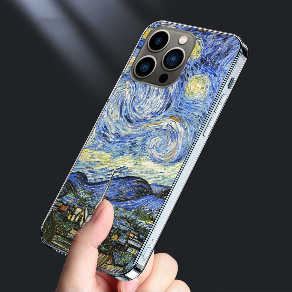 

Vincent Van Gogh Starry Sky Oil Painting Phone Case For Apple Iphone 16E Capa 15+ 14 Plus 17 Air 16 Pro Max 12 Pro Cute 13 Mini iPhone 13 Pro Max