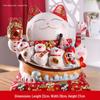 Ceramic Waving Fortune Cat Figurine for Home or Shop Decor