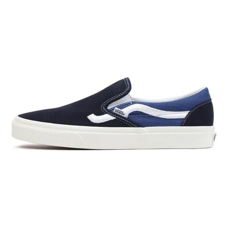 Vans slip-on Classic unisex casual low-top skate shoes blue white VN0A5JMHBL7 37