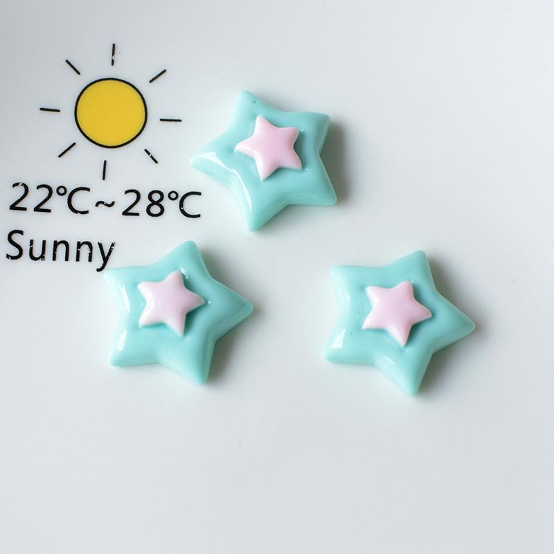 Love Star Double-Layer DIY Resin Accessories: Handmade Cream Style Hairpin & Mobile Case Decor